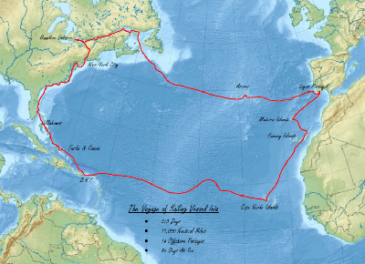 Map of SV Inia Voyage